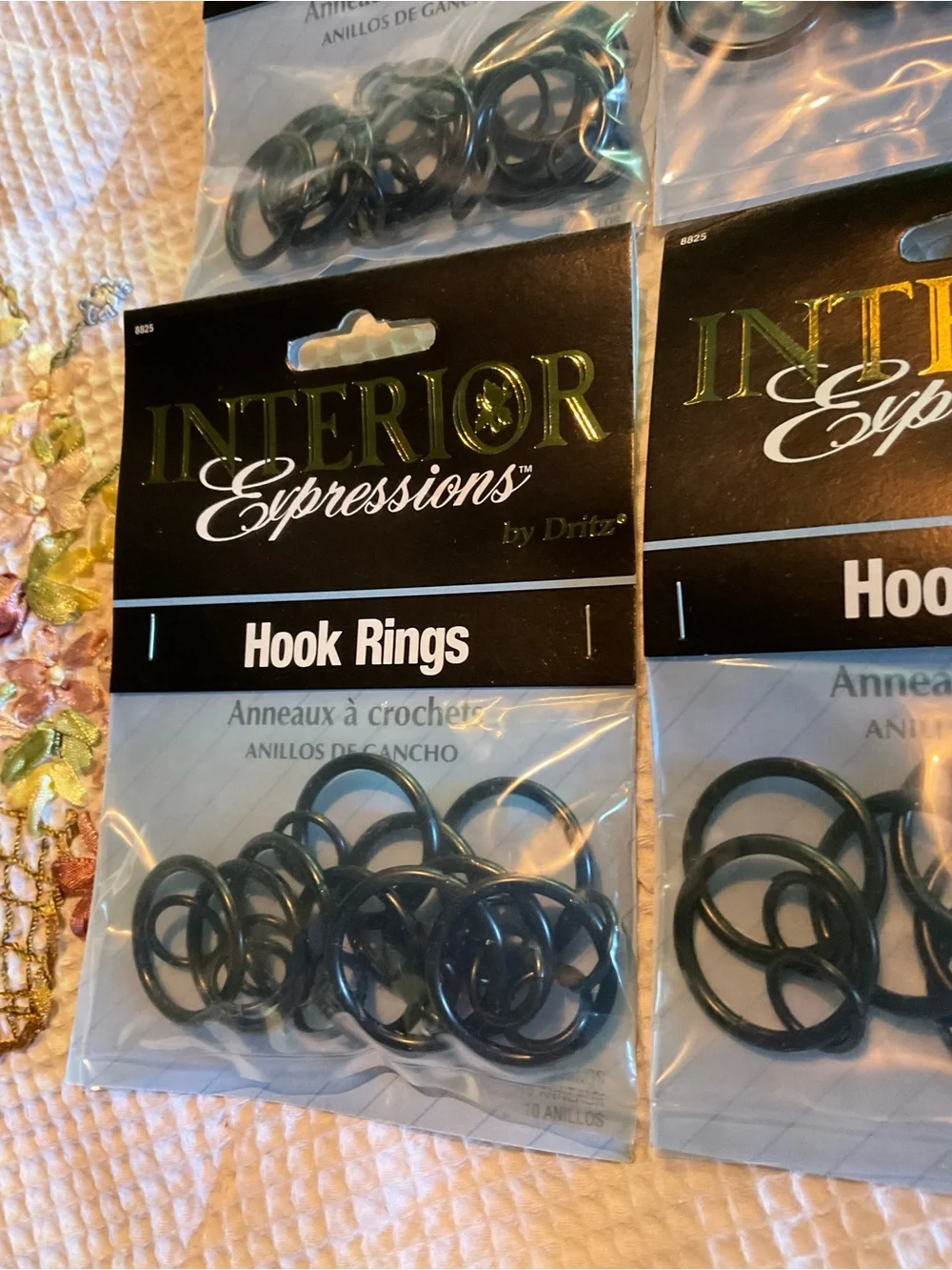 Vintage Dritz Interior Expressions Hook Rings Lot of 4 NOS Curtain Hardware Sewi